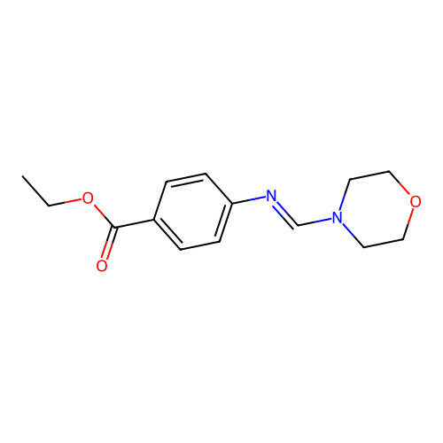 (E)-ethyl 4-((morpholinomethylene)amino)benzoate structure