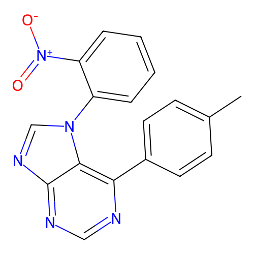 7-(2-nitrophenyl)-6-(p-tolyl)-7H-purine structure