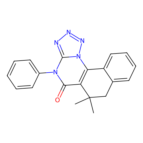 6,6-dimethyl-4-phenyl-6,7-dihydrobenzo[h]tetrazolo[1,5-a]quinazolin-5(4H)-one structure