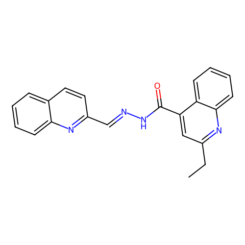 2-ethyl-N'-(quinolin-2-ylmethylene)quinoline-4-carbohydrazide structure