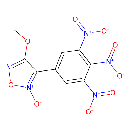 4-Methoxy-3-(3,4,5-trinitrophenyl)-1,2,5-oxadiazole 2-oxide structure