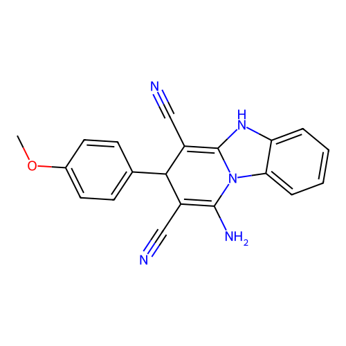 1-amino-3-(4-methoxyphenyl)-3,5-dihydropyrido[1,2-a]benzimidazole-2,4-dicarbonitrile structure