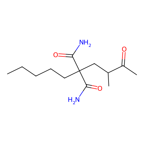2-(2-Methyl-3-oxobutyl)-2-pentylpropanediamide structure
