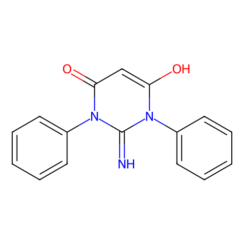 6-hydroxy-2-imino-1,3-diphenyl-2,3-dihydropyrimidin-4(1H)-one structure