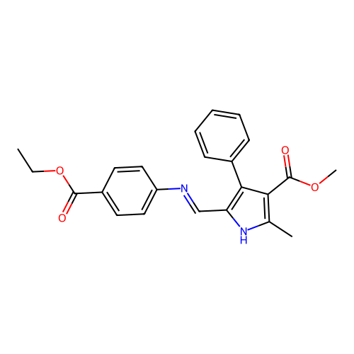 methyl (5Z)-5-[(4-ethoxycarbonylanilino)methylidene]-2-methyl-4-phenylpyrrole-3-carboxylate structure