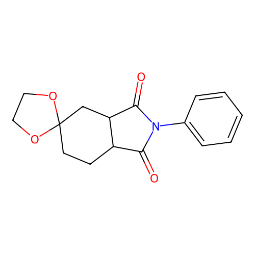 2'-phenyltetrahydrospiro[1,3-dioxolane-2,5'-isoindole]-1',3'(2'H,4'H)-dione structure