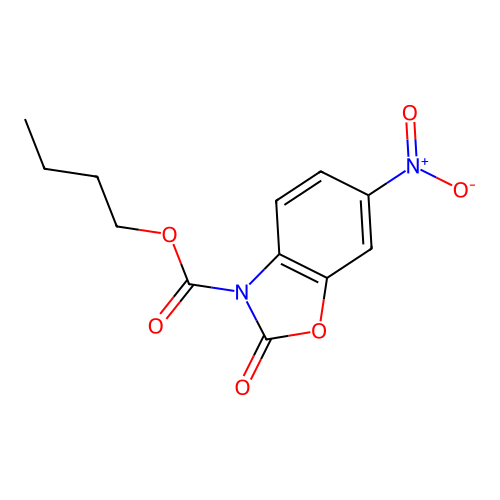 butyl 6-nitro-2-oxo-1,3-benzoxazole-3(2H)-carboxylate structure