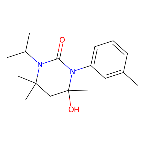 4-hydroxy-1-isopropyl-4,6,6-trimethyl-3-(m-tolyl)tetrahydropyrimidin-2(1H)-one structure