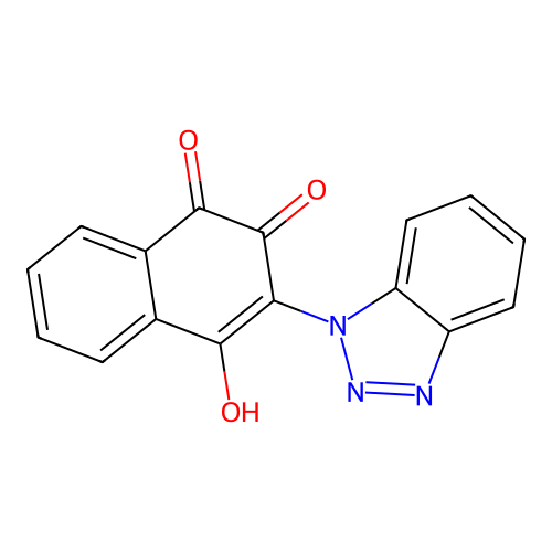 2-(1H-benzotriazol-1-yl)-3-hydroxynaphthalene-1,4-dione structure