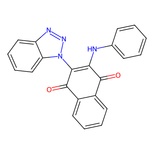 2-(1H-benzotriazol-1-yl)-3-(phenylamino)naphthalene-1,4-dione structure