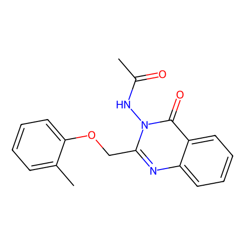 N-[2-[(2-methylphenoxy)methyl]-4-oxoquinazolin-3-yl]acetamide structure