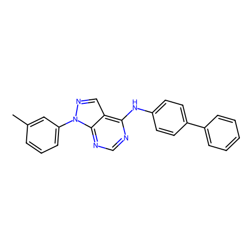 N-([1,1'-biphenyl]-4-yl)-1-(m-tolyl)-1H-pyrazolo[3,4-d]pyrimidin-4-amine structure