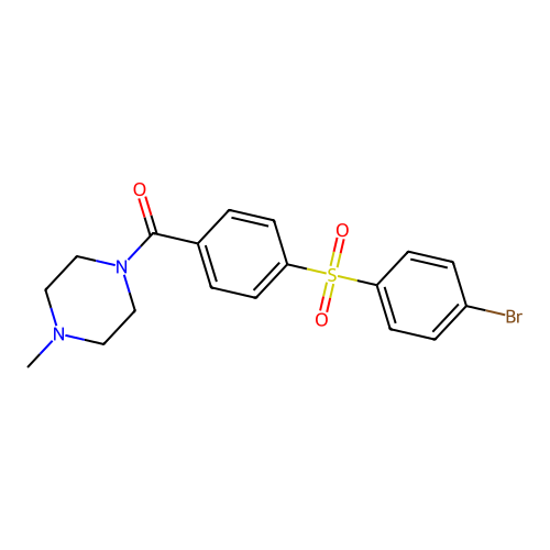 [4-(4-Bromophenyl)sulfonylphenyl]-(4-methylpiperazin-1-yl)methanone structure