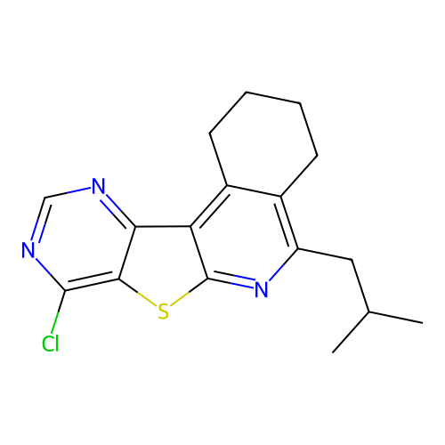 5-isobutyl-8-chloro-1,2,3,4-tetrahydropyrimido[4',5':4,5]thieno[2,3-c]-isoquinoline structure