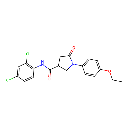 N-(2,4-dichlorophenyl)-1-(4-ethoxyphenyl)-5-oxopyrrolidine-3-carboxamide structure