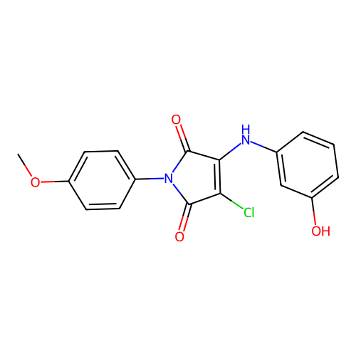 3-Chloro-4-(3-hydroxyanilino)-1-(4-methoxyphenyl)pyrrole-2,5-dione structure
