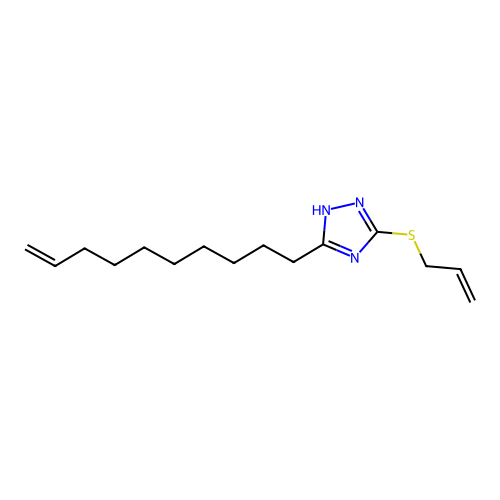 3-(dec-9-en-1-yl)-5-(prop-2-en-1-ylsulfanyl)-4H-1,2,4-triazole structure