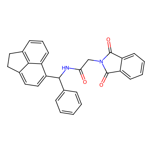 N-(acenaphthen-5-yl-phenyl-methyl)-2-(1,3-dioxoisoindol-2-yl)acetamide structure