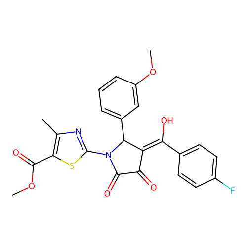 methyl 2-[3-(4-fluorobenzoyl)-4-hydroxy-2-(3-methoxyphenyl)-5-oxo-2,5-dihydro-1H-pyrrol-1-yl]-4-methyl-1,3-thiazole-5-carboxylate structure