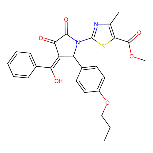 methyl 2-(3-benzoyl-4-hydroxy-5-oxo-2-(4-propoxyphenyl)-2,5-dihydro-1H-pyrrol-1-yl)-4-methylthiazole-5-carboxylate structure