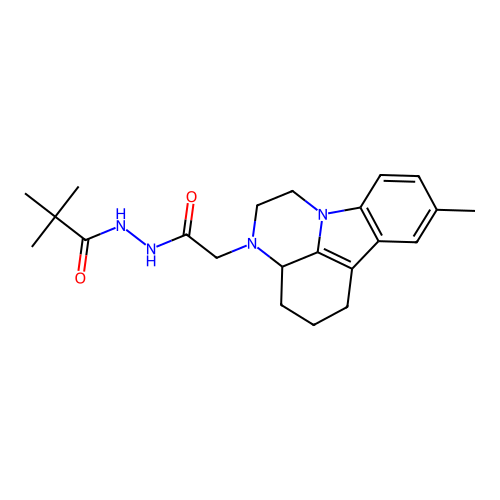 2,2-dimethyl-N'-[(8-methyl-1,2,3a,4,5,6-hexahydro-3H-pyrazino[3,2,1-jk]carbazol-3-yl)acetyl]propanehydrazide structure