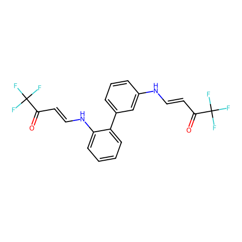 (3E,3'E)-4,4'-(biphenyl-2,3'-diyldiimino)bis(1,1,1-trifluorobut-3-en-2-one) structure