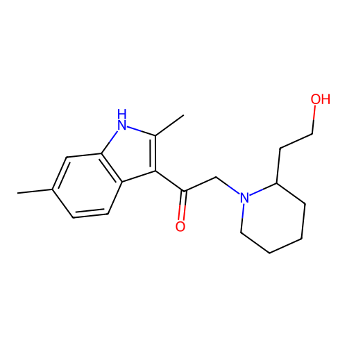 1-(2,6-dimethyl-1H-indol-3-yl)-2-[2-(2-hydroxyethyl)piperidin-1-yl]ethanone structure