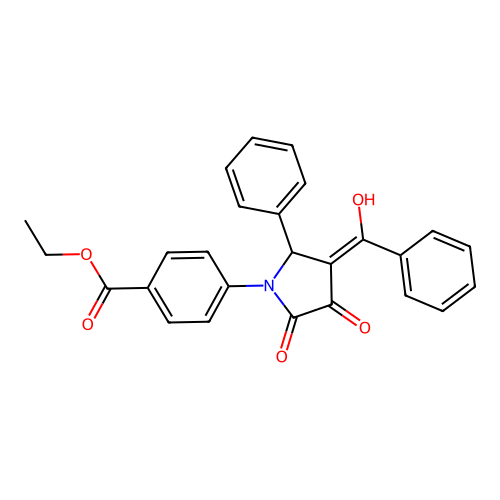 ethyl 4-(3-benzoyl-4-hydroxy-5-oxo-2-phenyl-2,5-dihydro-1H-pyrrol-1-yl)benzoate structure