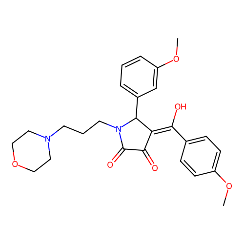 (4E)-4-[hydroxy(4-methoxyphenyl)methylidene]-5-(3-methoxyphenyl)-1-[3-(morpholin-4-yl)propyl]pyrrolidine-2,3-dione structure