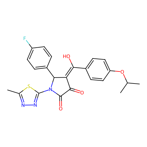 5-(4-fluorophenyl)-3-hydroxy-4-(4-isopropoxybenzoyl)-1-(5-methyl-1,3,4-thiadiazol-2-yl)-1H-pyrrol-2(5H)-one structure