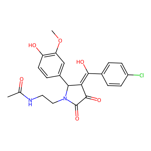 N-(2-(3-(4-chlorobenzoyl)-4-hydroxy-2-(4-hydroxy-3-methoxyphenyl)-5-oxo-2,5-dihydro-1H-pyrrol-1-yl)ethyl)acetamide structure