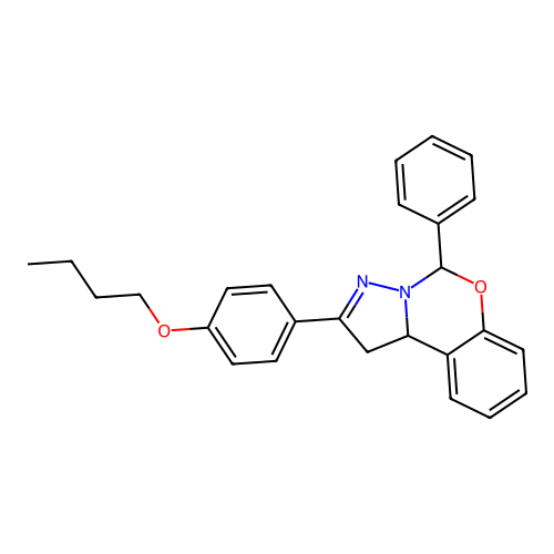 2-(4-Butoxyphenyl)-5-phenyl-1,10b-dihydropyrazolo[1,5-c][1,3]benzoxazine structure