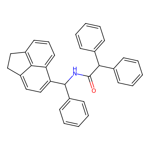 N-[1,2-dihydroacenaphthylen-5-yl(phenyl)methyl]-2,2-diphenylacetamide structure