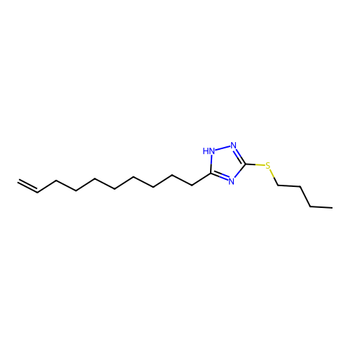 3-(butylsulfanyl)-5-(dec-9-en-1-yl)-4H-1,2,4-triazole structure