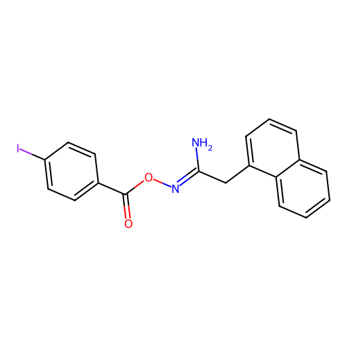 (1Z)-N'-{[(4-iodophenyl)carbonyl]oxy}-2-(naphthalen-1-yl)ethanimidamide structure