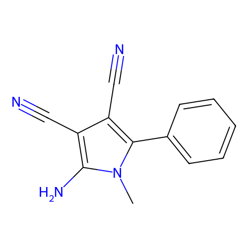 2-amino-1-methyl-5-phenyl-1H-pyrrole-3,4-dicarbonitrile structure