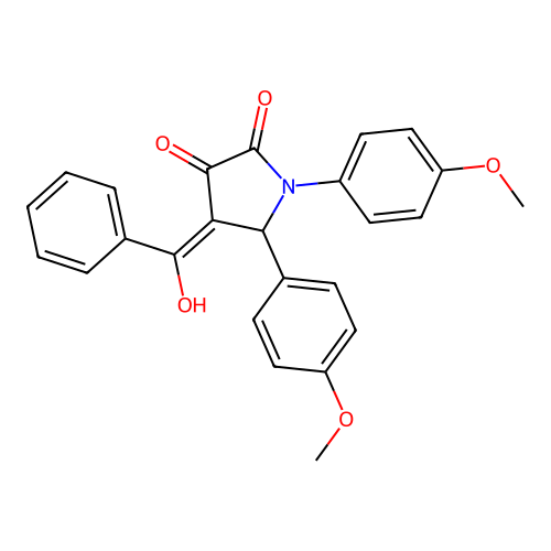 (4E)-4-[hydroxy(phenyl)methylidene]-1,5-bis(4-methoxyphenyl)pyrrolidine-2,3-dione structure