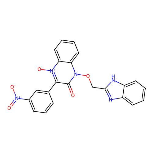 1-(1H-benzimidazol-2-ylmethoxy)-3-(3-nitrophenyl)quinoxalin-2(1H)-one 4-oxide structure