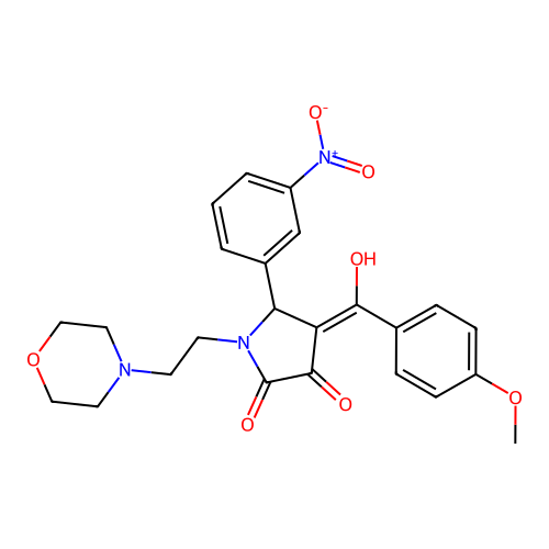 3-hydroxy-4-(4-methoxybenzoyl)-1-(2-morpholinoethyl)-5-(3-nitrophenyl)-1H-pyrrol-2(5H)-one structure