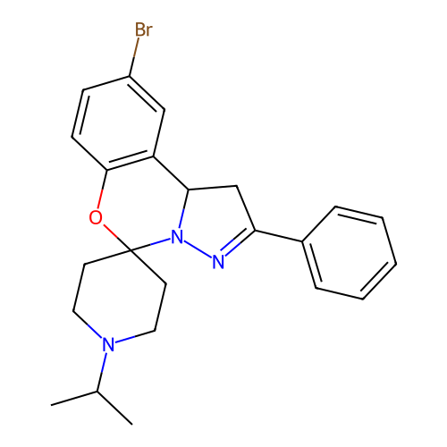 12''-bromo-4''-phenyl-1-(propan-2-yl)-8''-oxa-5'',6''-diazaspiro[piperidine-4,7''-tricyclo[7.4.0.0^{2,6}]tridecane]-1''(13''),4'',9'',11''-tetraene structure