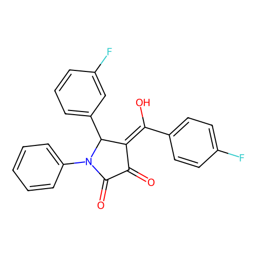 4-(4-fluorobenzoyl)-5-(3-fluorophenyl)-3-hydroxy-1-phenyl-1,5-dihydro-2H-pyrrol-2-one structure