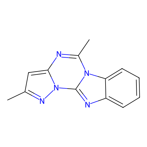 2,5-Dimethylbenzo[4,5]imidazo[1,2-a]pyrazolo[1,5-c][1,3,5]triazine structure