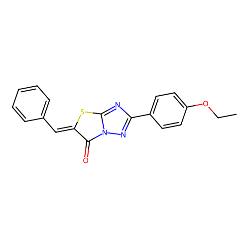 (Z)-5-benzylidene-2-(4-ethoxyphenyl)thiazolo[3,2-b][1,2,4]triazol-6(5H)-one structure