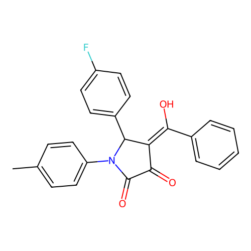 (4E)-5-(4-fluorophenyl)-4-[hydroxy(phenyl)methylidene]-1-(4-methylphenyl)pyrrolidine-2,3-dione structure