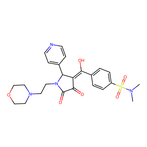 4-({4-hydroxy-1-[2-(morpholin-4-yl)ethyl]-5-oxo-2-(pyridin-4-yl)-2,5-dihydro-1H-pyrrol-3-yl}carbonyl)-N,N-dimethylbenzenesulfonamide structure
