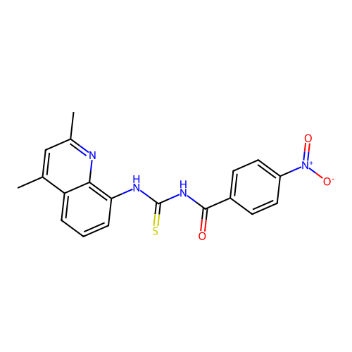N-[(2,4-dimethylquinolin-8-yl)carbamothioyl]-4-nitrobenzamide structure