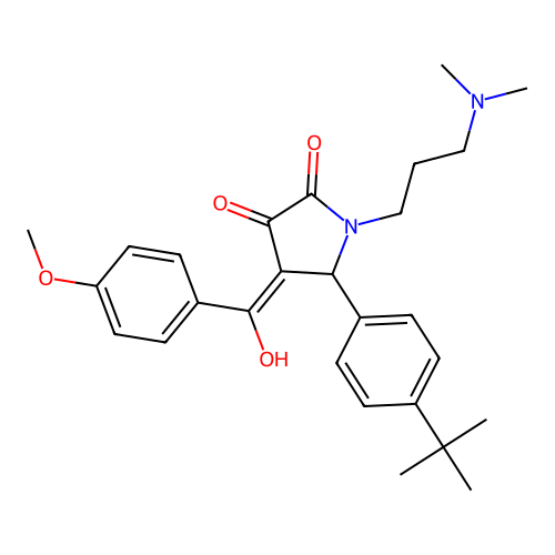(4E)-5-(4-tert-butylphenyl)-1-[3-(dimethylamino)propyl]-4-[hydroxy(4-methoxyphenyl)methylidene]pyrrolidine-2,3-dione structure