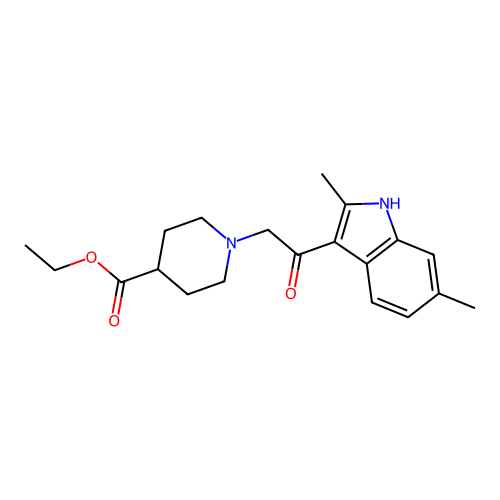 ethyl 1-[2-(2,6-dimethyl-1H-indol-3-yl)-2-oxoethyl]piperidine-4-carboxylate structure