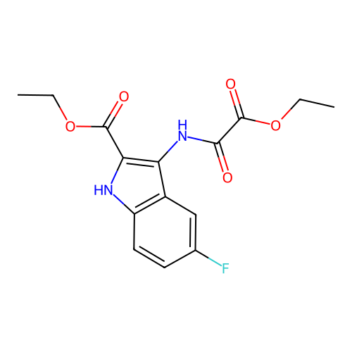 ethyl 3-{[ethoxy(oxo)acetyl]amino}-5-fluoro-1H-indole-2-carboxylate structure