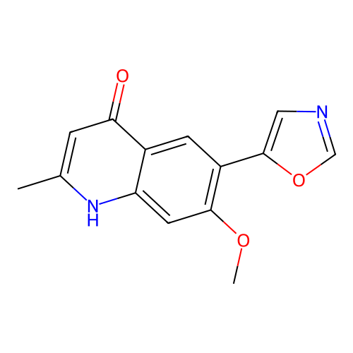 7-Methoxy-2-methyl-6-oxazol-5-yl-1H-quinolin-4-one structure